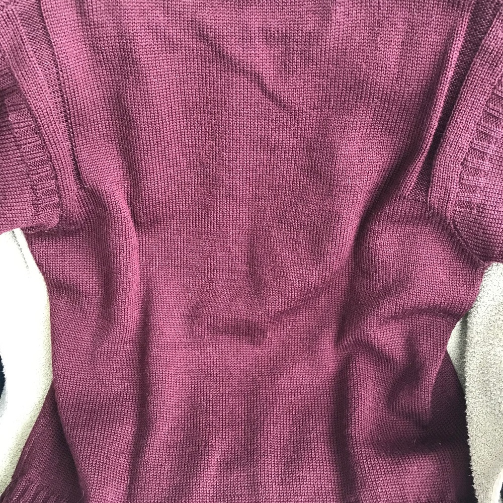 NWOT Woolovers Jumper Sweater Size L 100% Merino Wool “Dark Berry” Ribbed Knit - Picture 4 of 7